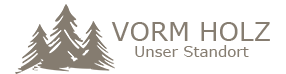 VORM HOLZ - Logo Tannen und Schriftzug